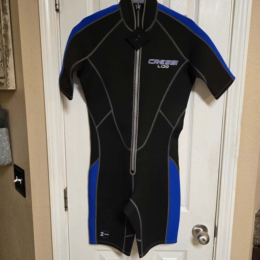 Cressi Lido Short Front Zip Wetsuit 2mm Mens M/3 - New without Tags